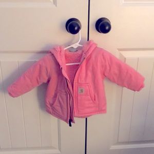 Size 6mth baby pink carhartt jacket. Only a year old and only worn three times.